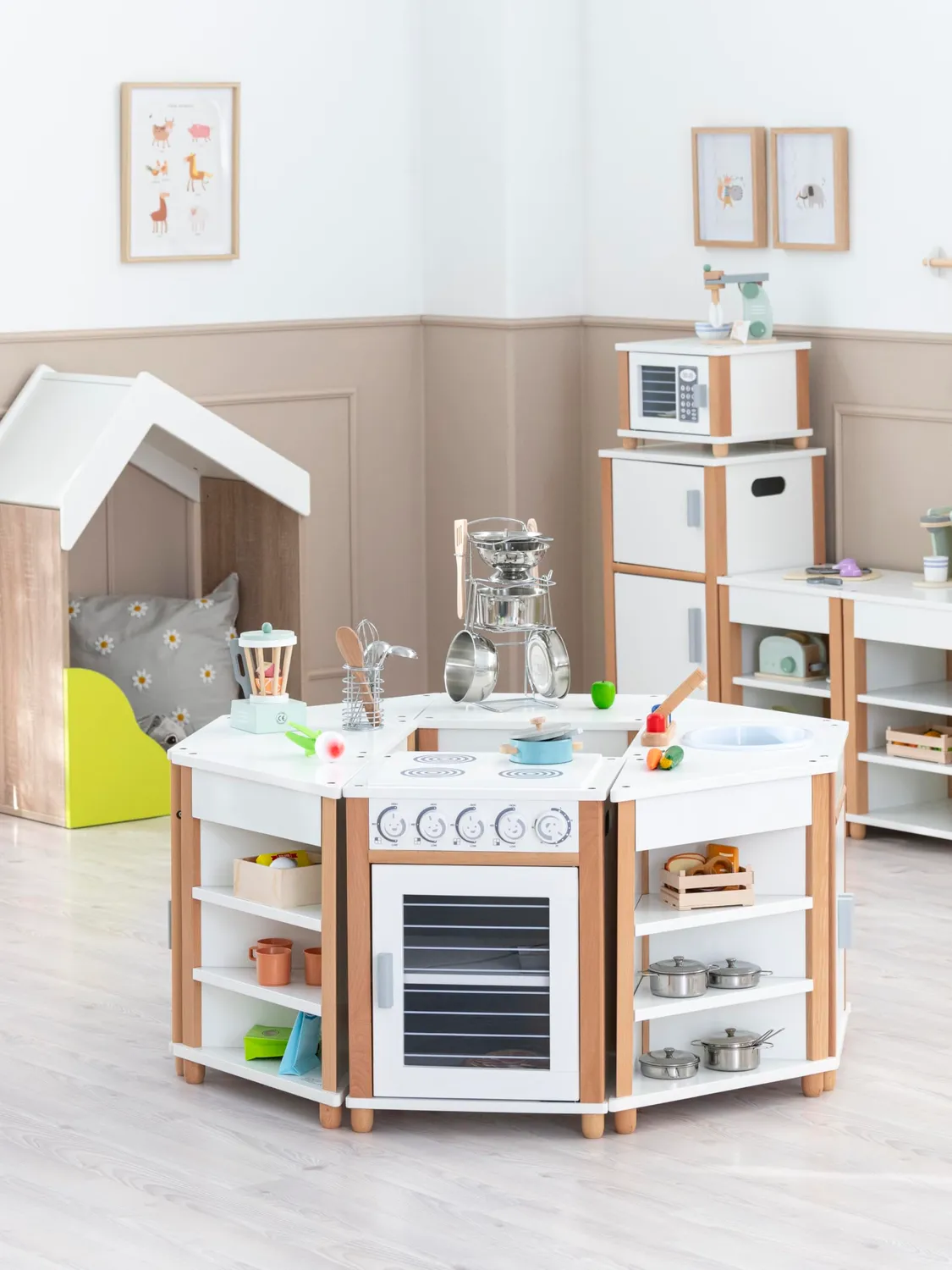 Betzold Kinder-Kochinsel 8-teilig Spielküche halbrund