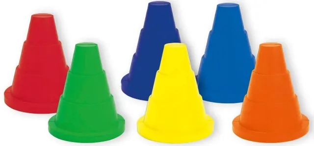 Betzold Schaumstoff-Kegel Markierungskegel 6 Stück bunt