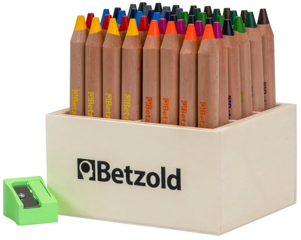 Betzold Buntstifte 48 Stück Holzaufsteller Spitzer