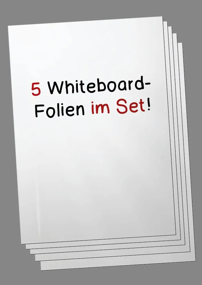 TimeTEX Whiteboard-Folie A4 Folie 5er-Set selbsthaftend