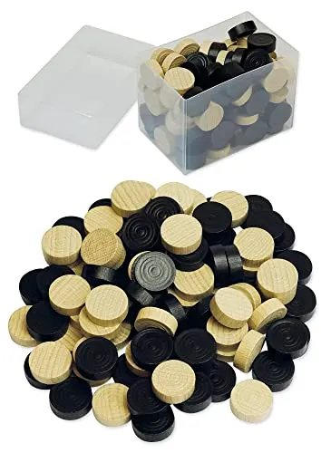 TimeTEX Spielsteine Holz 100 Stück Natur Schwarz 21 mm 93058