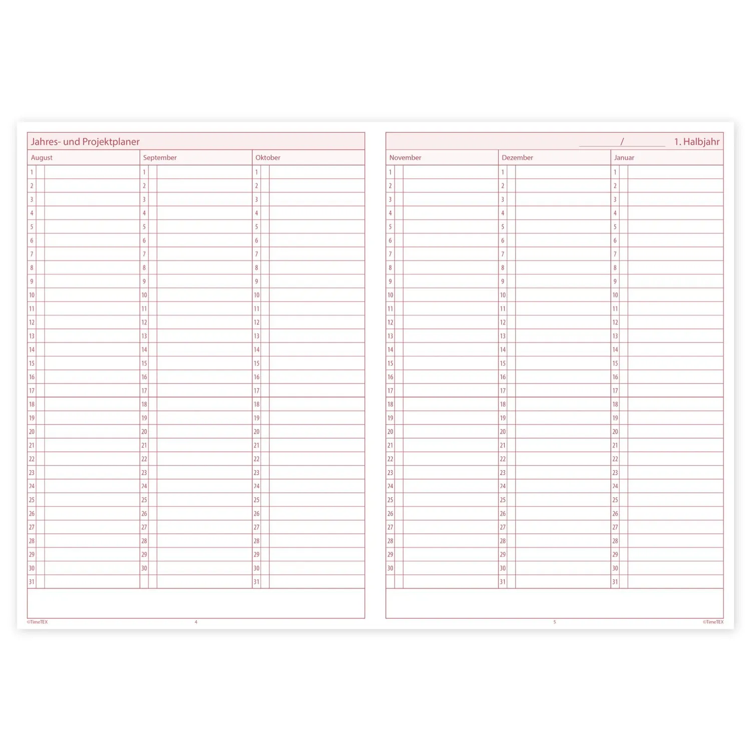 TimeTEX Unterrichts-Planer 10782 Heft A4 Rot-Braun