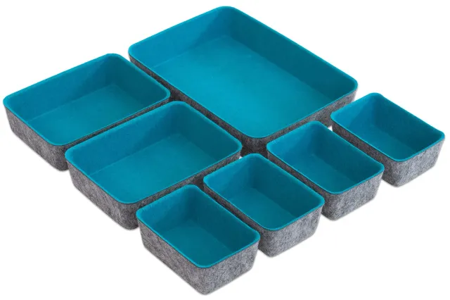 Betzold Filzschalen-Set 7-teilig türkis Sortierschalen
