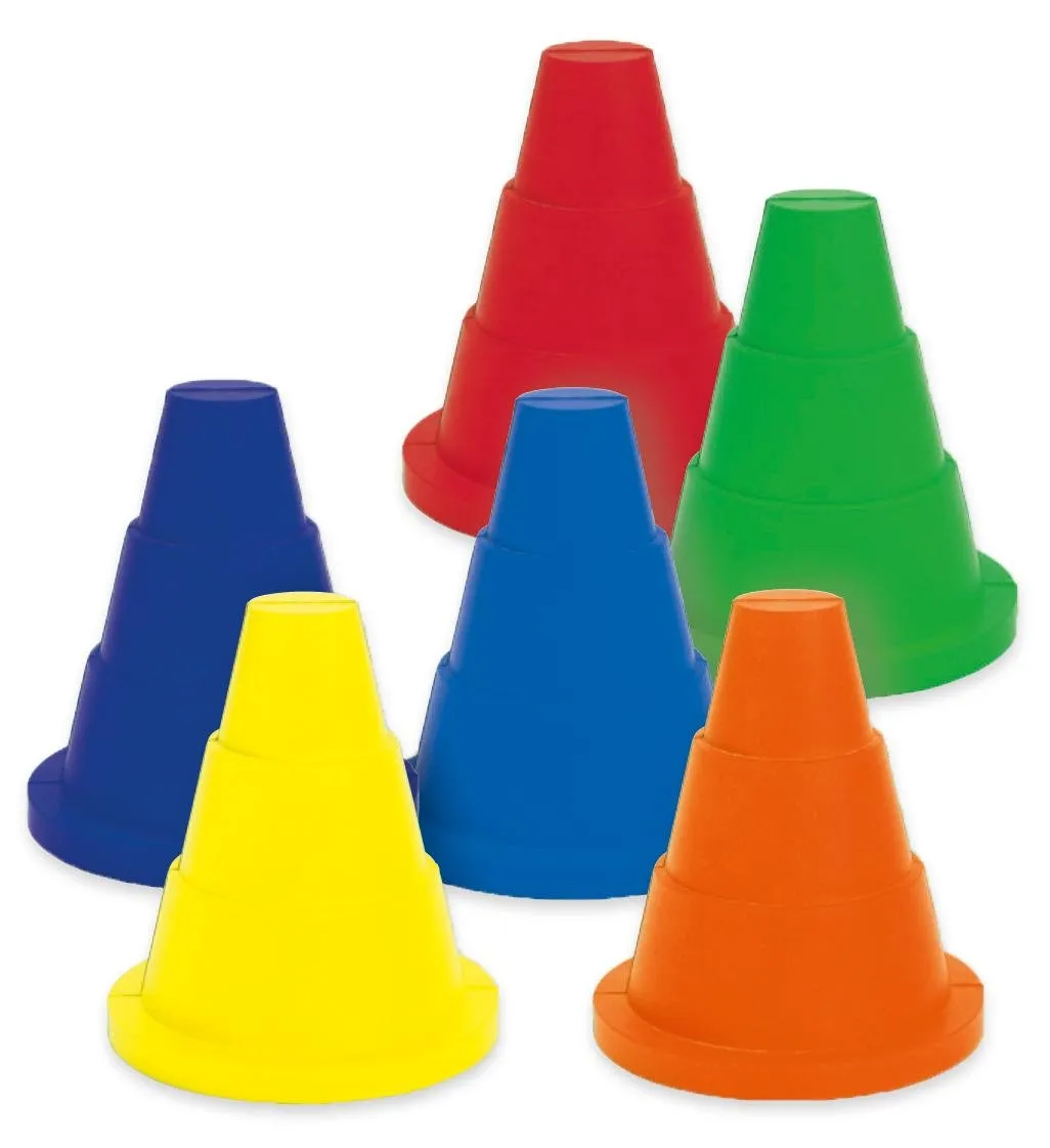 Betzold Schaumstoff-Kegel Markierungskegel 6 Stück bunt