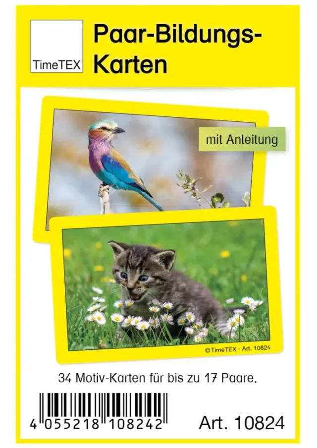 TimeTEX Paar-Bildungs-Karten 10824 Kartenspiel 34-teilig 17 Paare