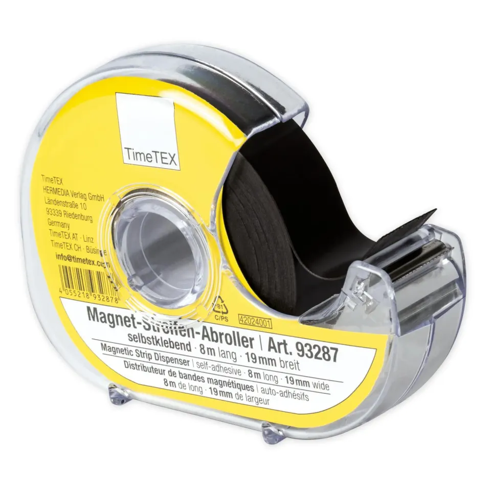 TimeTEX Magnetstreifen-Abroller selbstklebend 19 mm x 8 m