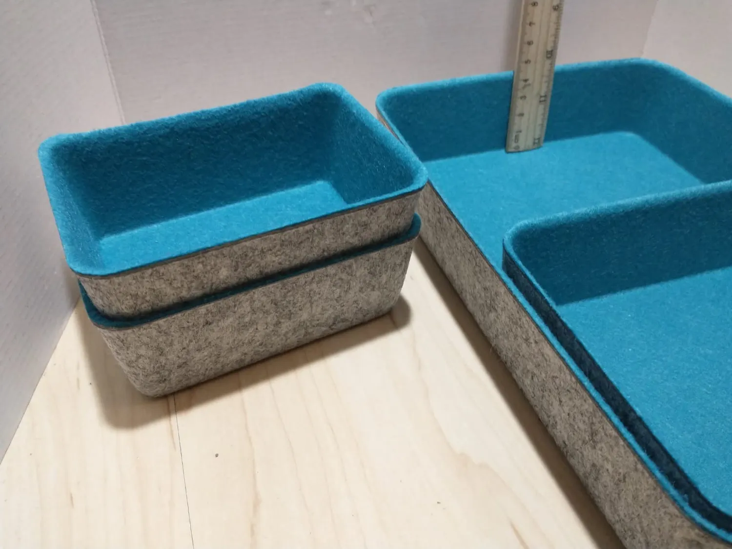 Betzold Filzschalen-Set 7-teilig türkis Sortierschalen