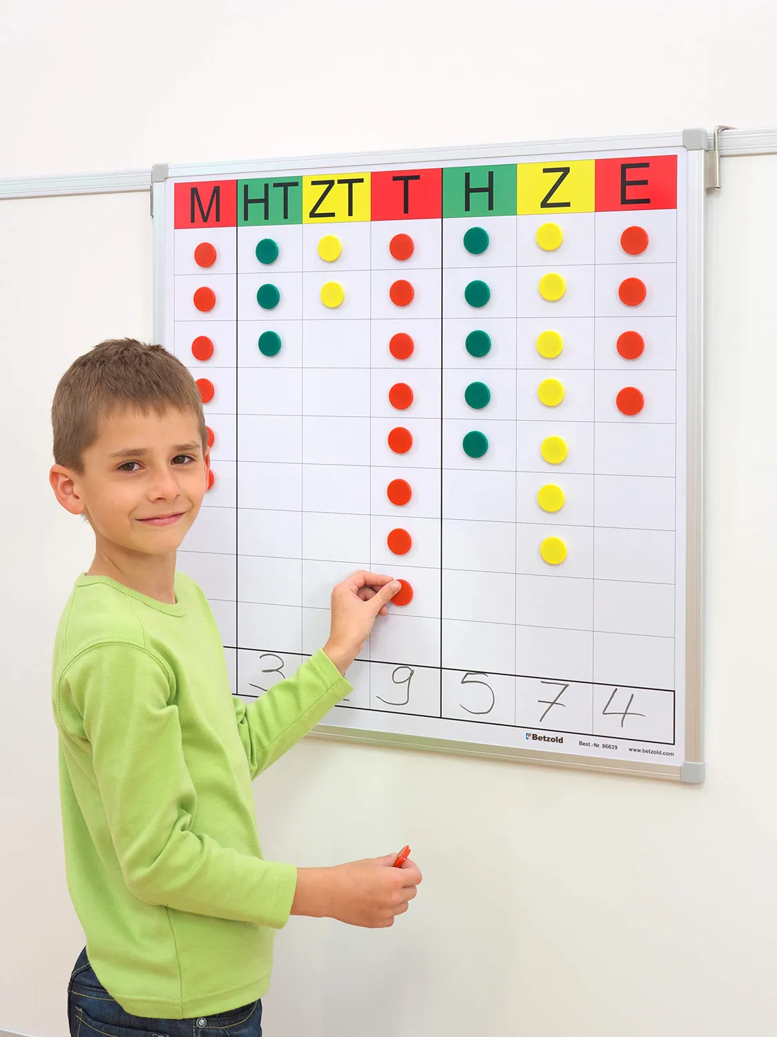 Betzold Stellenwerttafel magnetisch 71x71 cm beschreibbar