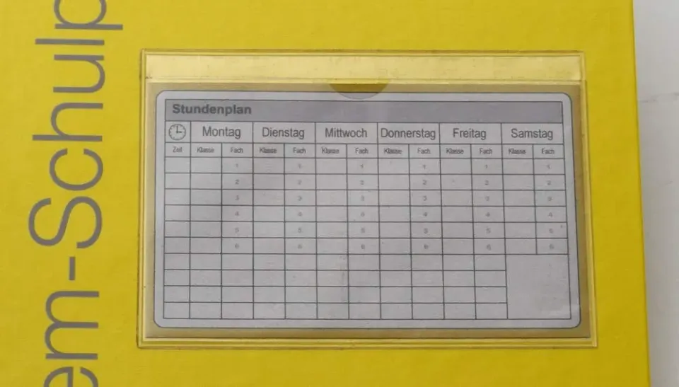 TimeTEX Stundenplan-Klebetasche 5 Stundenpläne transparent