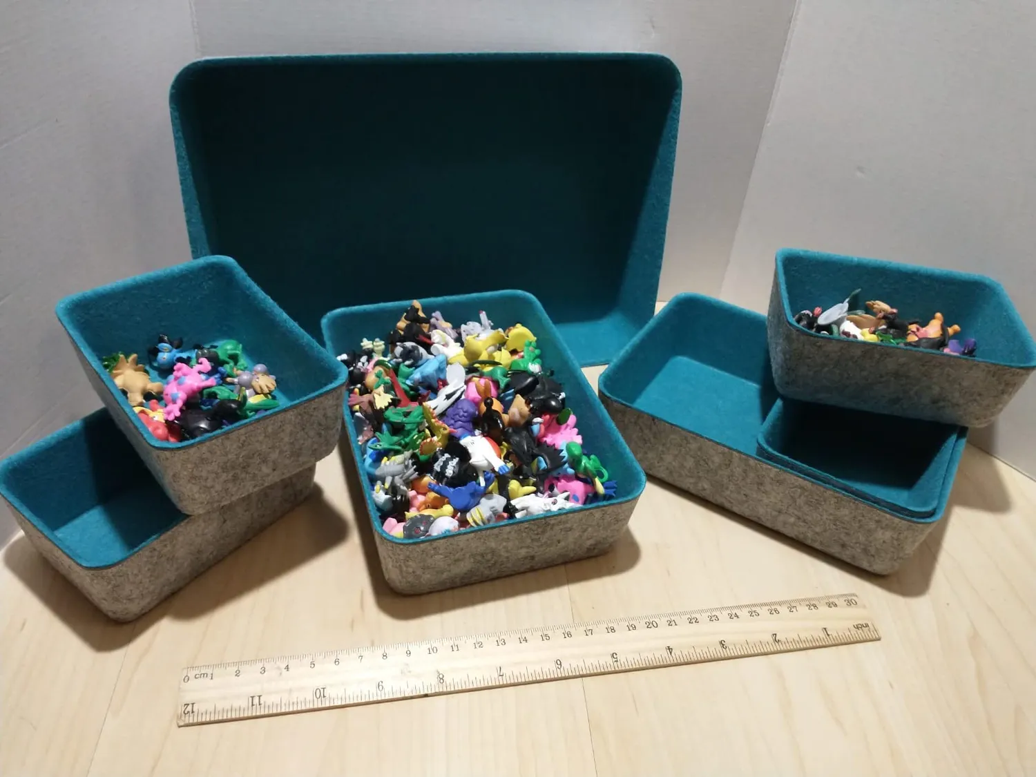 Betzold Filzschalen-Set 7-teilig türkis Sortierschalen
