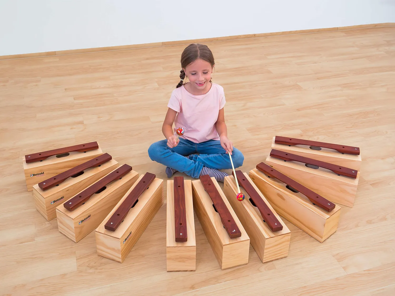Betzold Bass-Klangbausteine 10er-Set mit Schlägeln c-c1