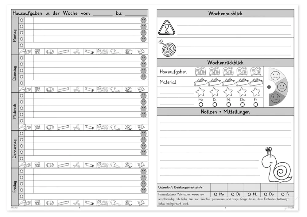 TimeTEX Schüler-Logbuch PLUS 10568 Heft A4 hellblau 48 Seiten