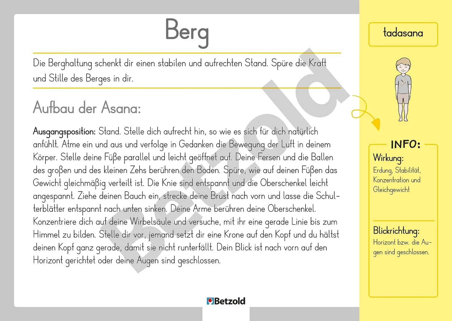 Betzold Flip-Book Yoga für Einsteiger mit 27 Positionen
