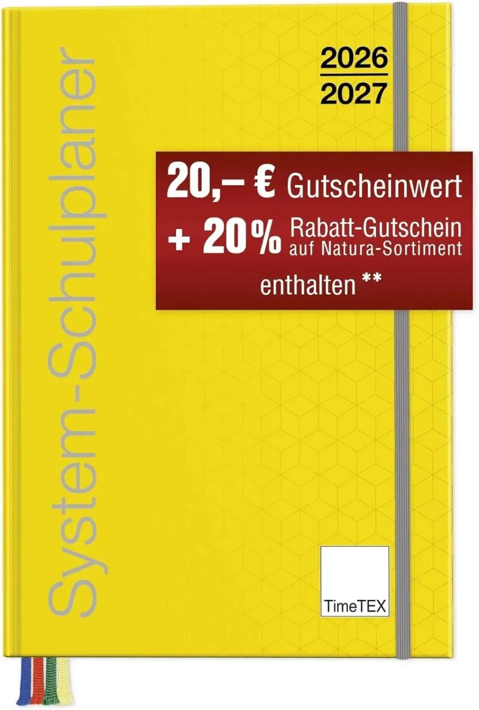 TimeTEX System-Schulplaner A4-Plus 2026/2027 gelb 198 S.