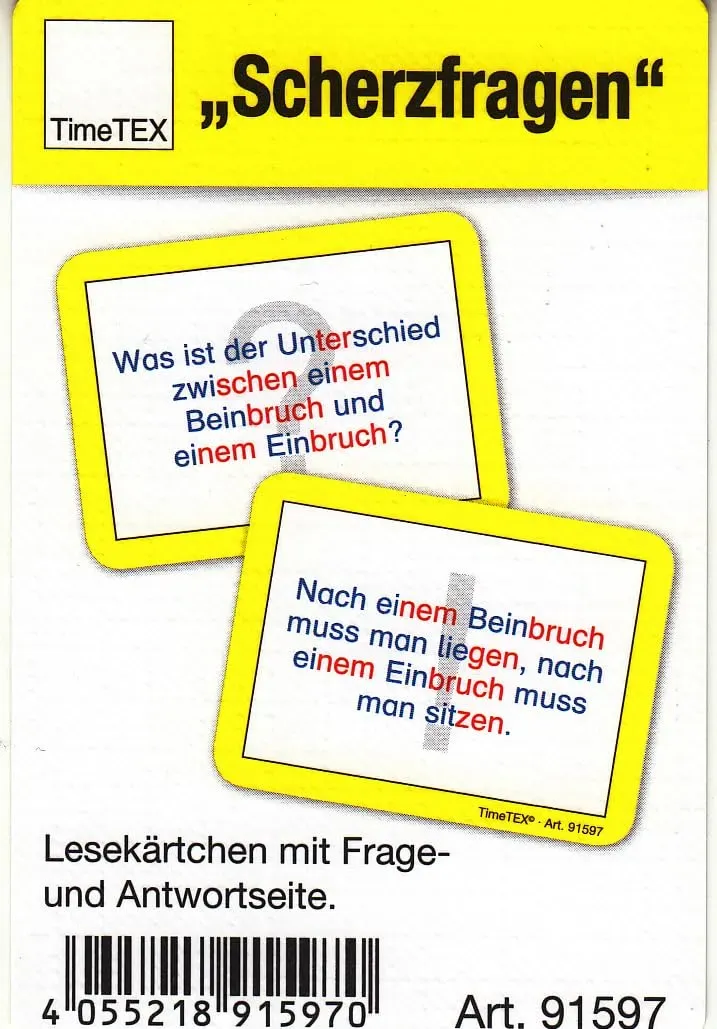 TimeTEX Scherzfragen-Kärtchen 110-teilig im Etui