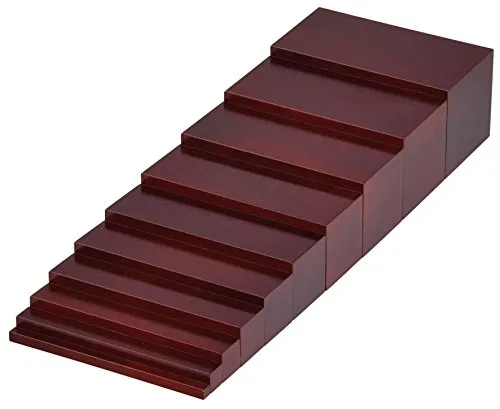 Betzold Braune Treppe Montessori Lernmaterial 10-teilig Holz