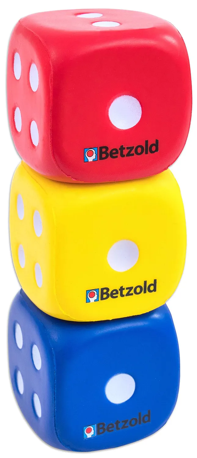Betzold Schaumstoff-Würfel Augenwürfel 3er-Set 5 cm leise