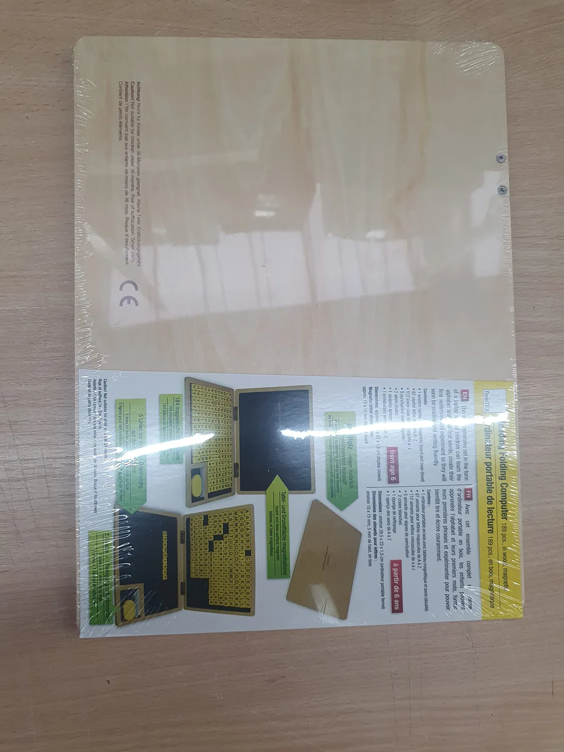TimeTEX Lese-Klapp-Computer Lernspiel Holz 189-tlg. magnetisch