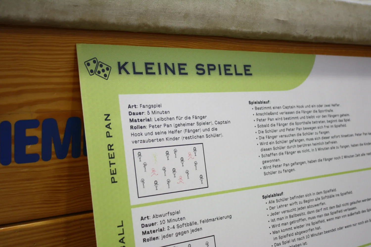 Sportlerntafel Lerntafel Kleine Spiele Sport