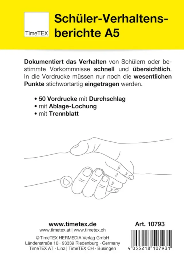 TimeTEX Schüler-Verhaltensberichte Block A5 50 Blatt