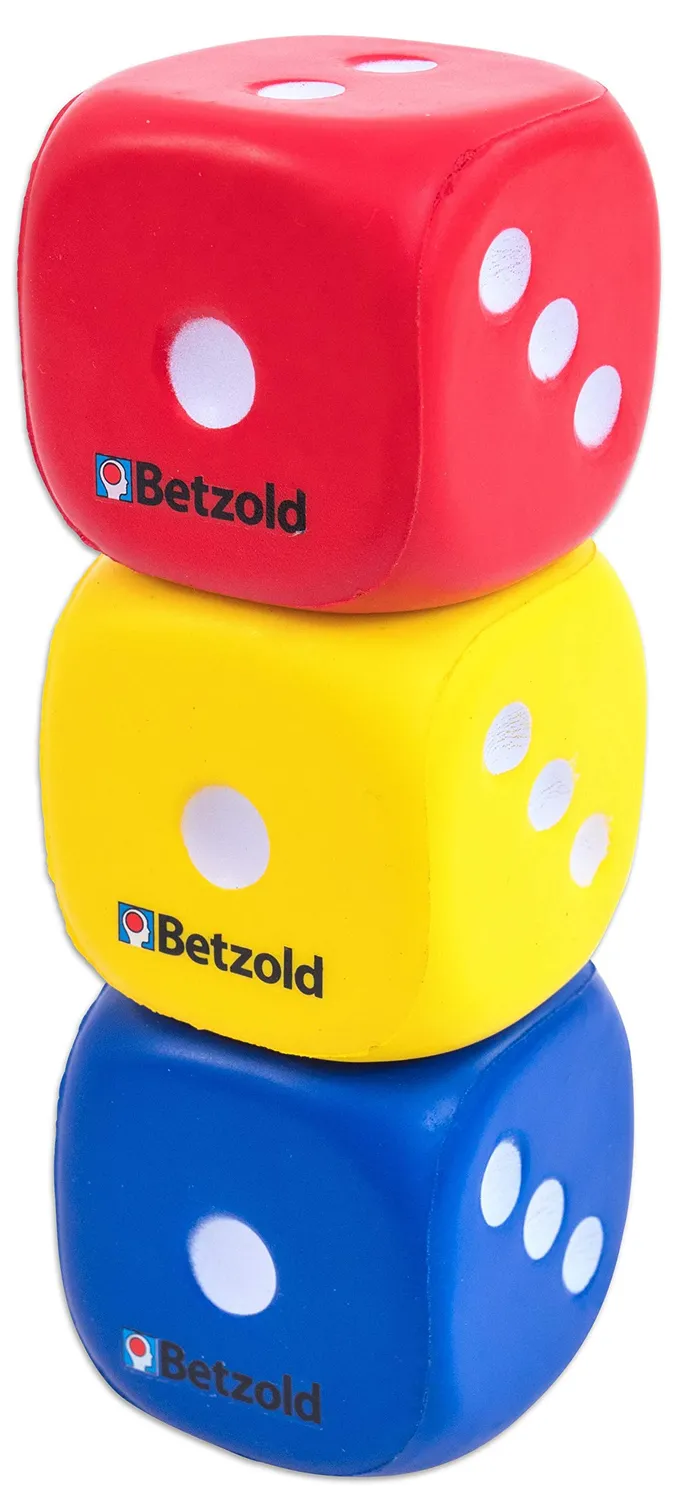Betzold Schaumstoff-Würfel Augenwürfel 3er-Set 5 cm leise