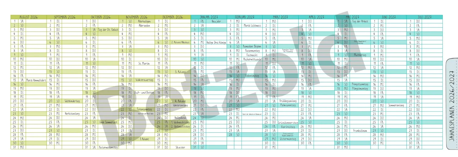 Betzold Tischkalender Kita Querformat Wochenplaner Doppelseite