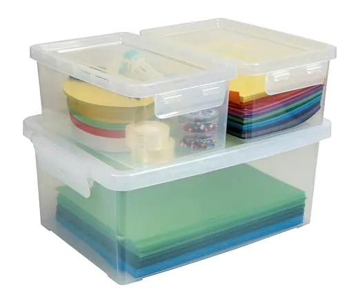Betzold Aufbewahrungsboxen 3-tlg transparent stapelbar