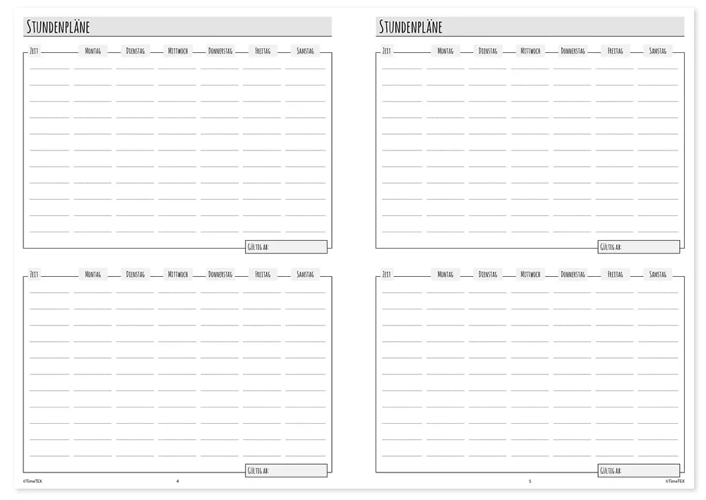 TimeTEX Semester-Planer 10509 Kalender A5 13 Monate Ringbindung