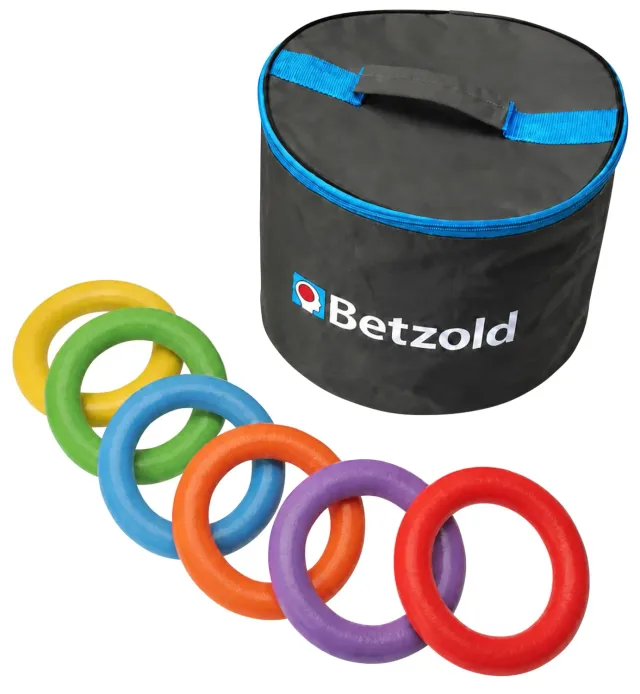 Betzold Moosgummi-Tennisringe 16,5 cm 15er Set mit Tasche