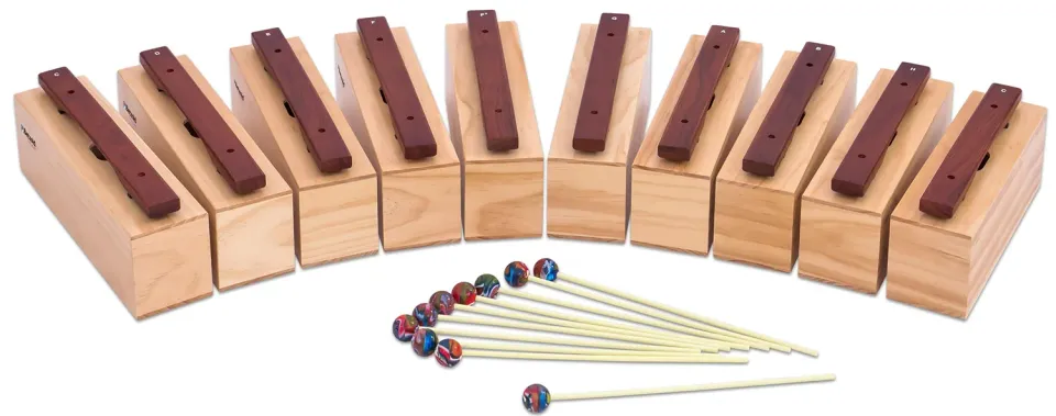 Betzold Bass-Klangbausteine 10er-Set mit Schlägeln c-c1