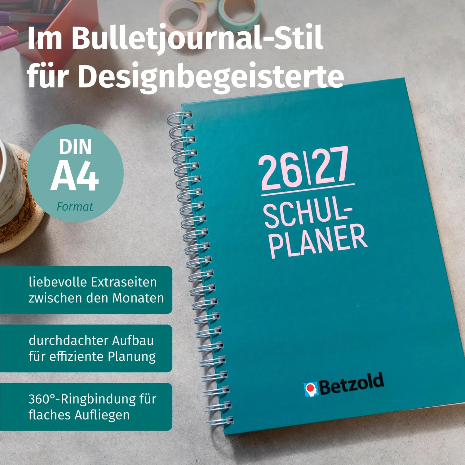 Betzold Design Lehrerkalender 2026/2027 Schulplaner