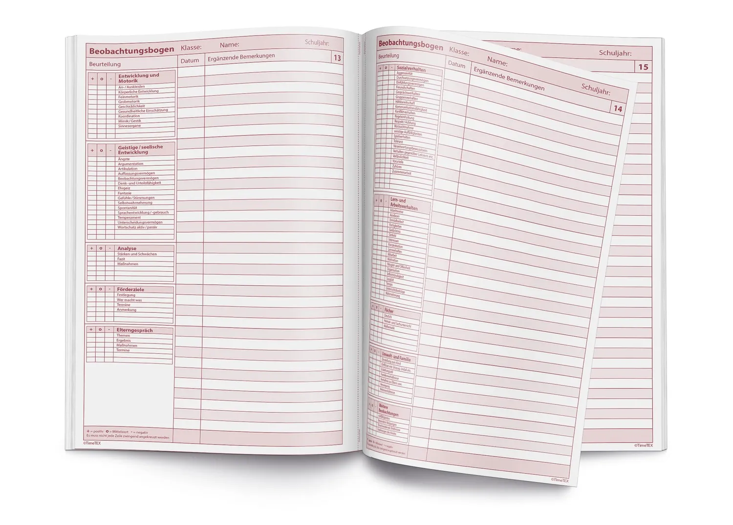 TimeTEX Schüler-Beobachtung Heft A4 Organisationshilfe