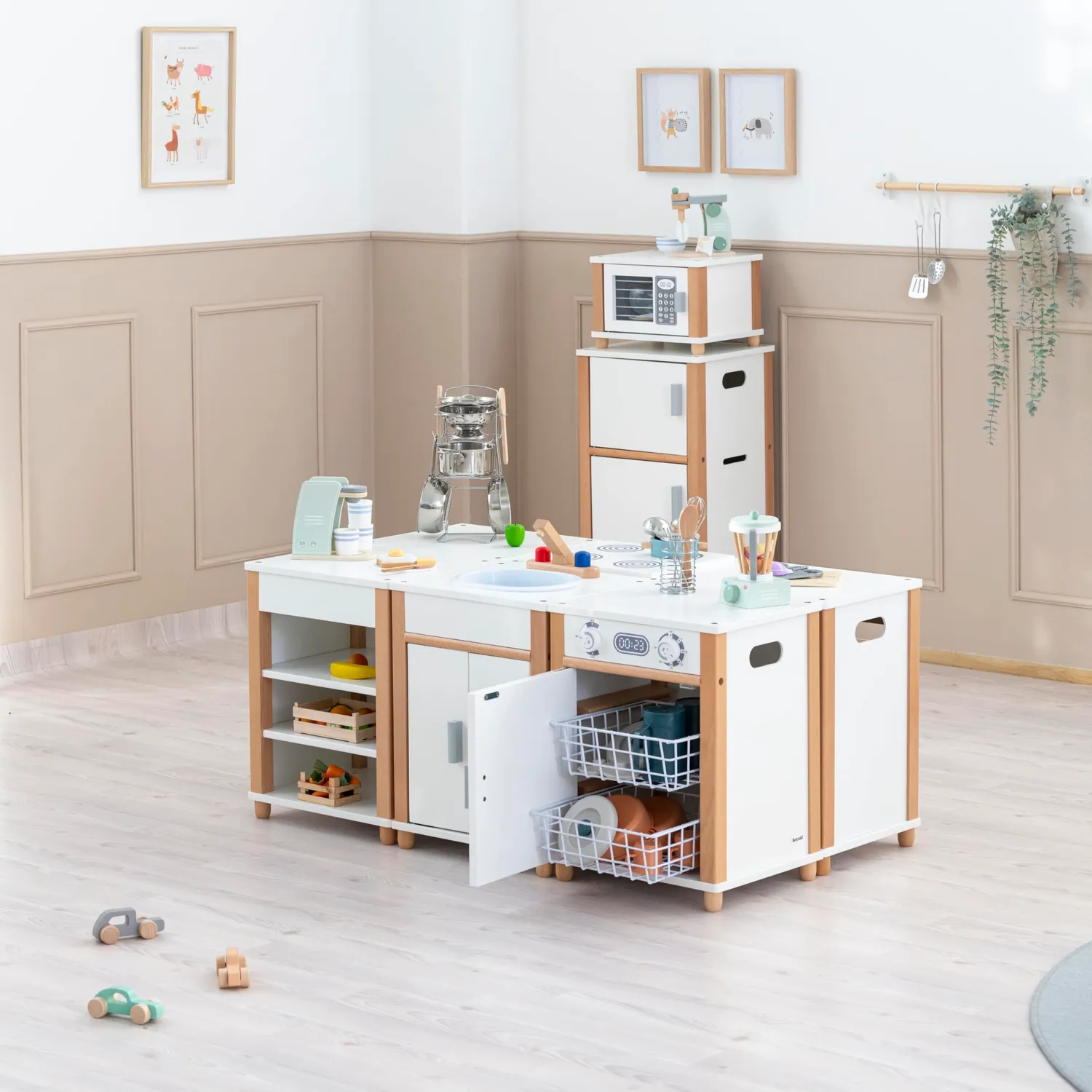 Betzold Kochinsel 6-teilig Spielküche mit Spüle