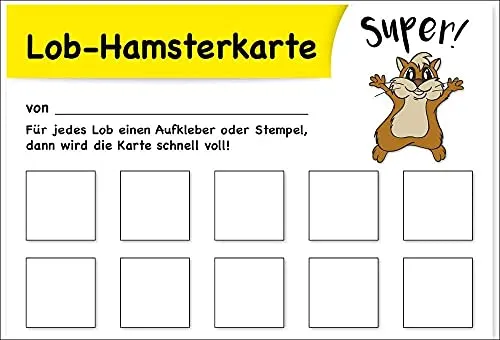 TimeTEX Lob-Hamsterkarte 62959 A5 Belohnungskarten 25 Stück