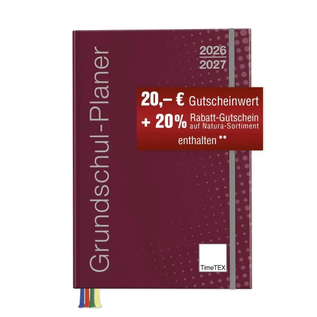 TimeTEX Grundschul-Planer A4-Plus bordeaux 2026-2027 10716