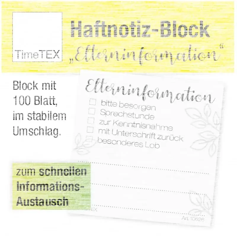 TimeTEX Haftnotiz-Block 10626 Haftnotizen 65x65 mm 100 Blatt