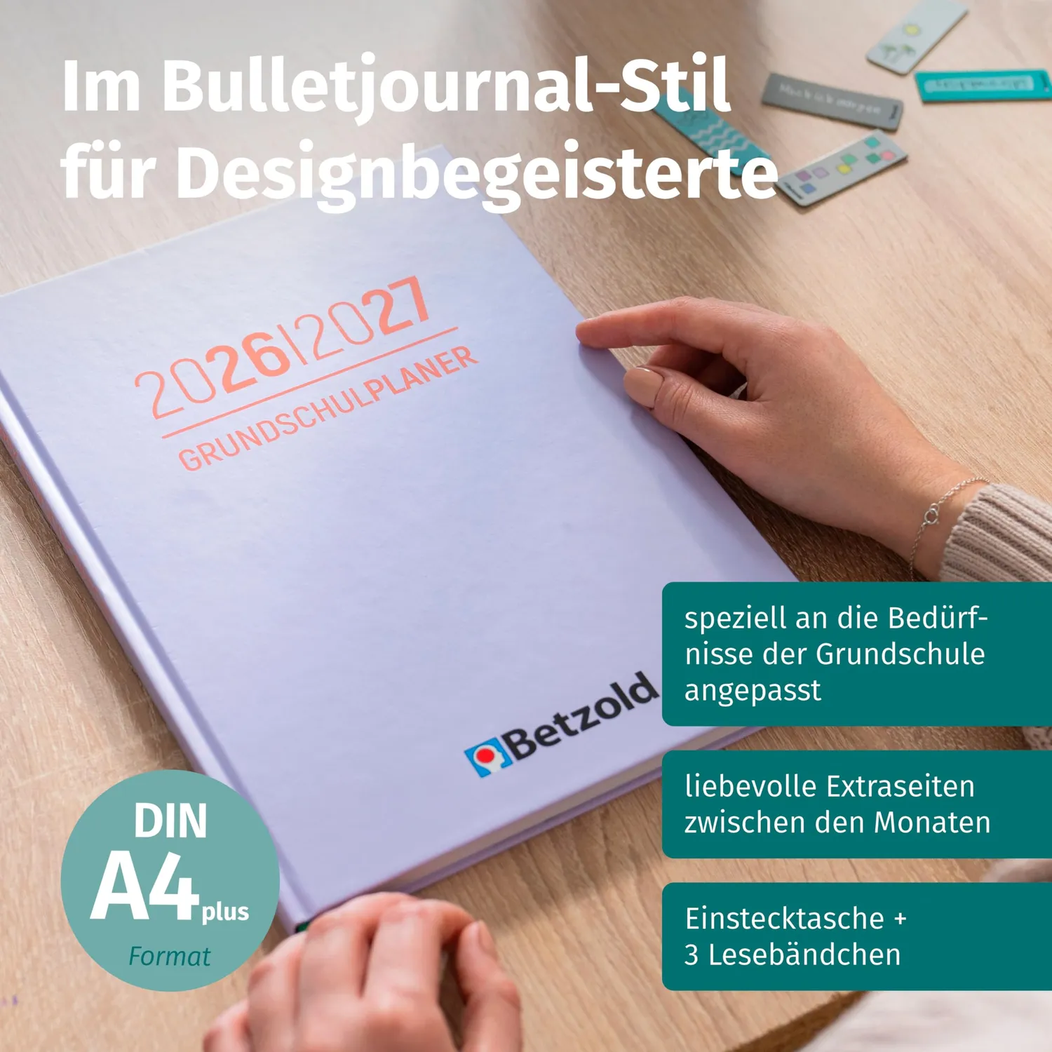 Betzold Design-Grundschulplaner 2026/2027 Lehrerplaner A4 Hardcover