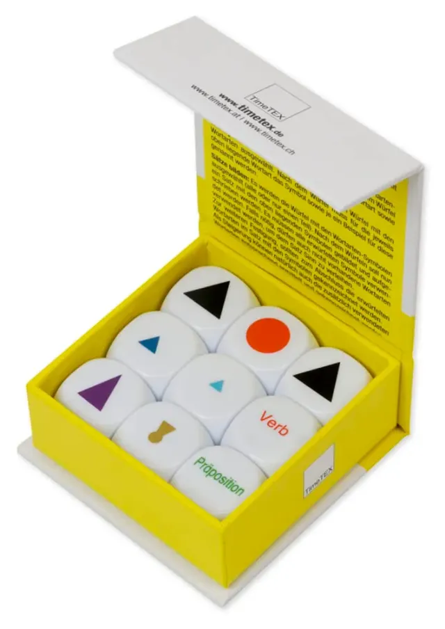 TimeTEX Wortarten-Symbole Würfel-Set 9-teilig Kunststoff