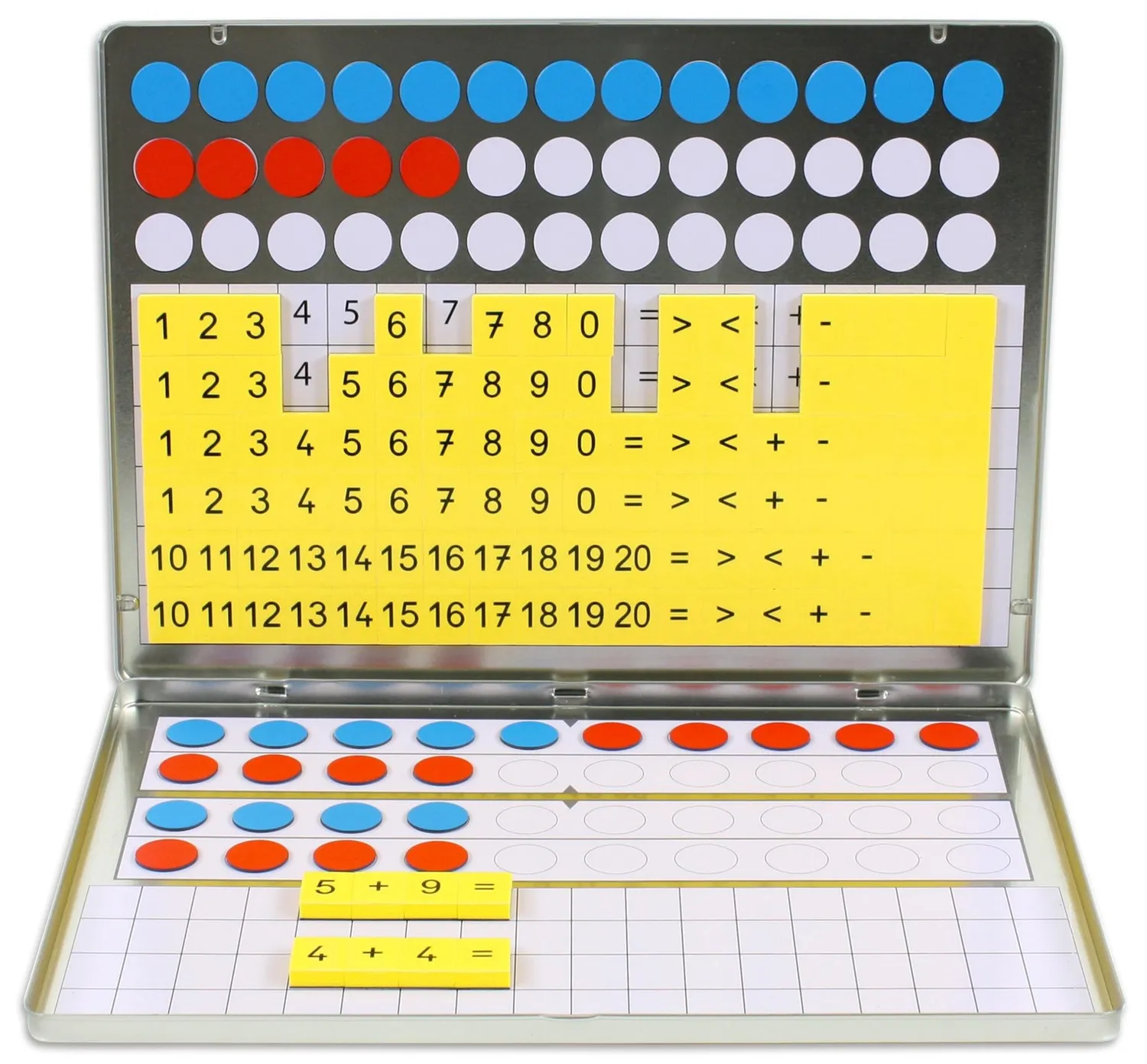 Betzold Rechen-Magnetbox Rechenlernspiel bis 20 Stahlbox