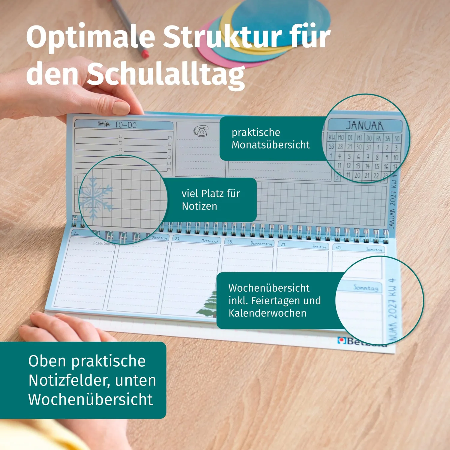 Betzold Tischkalender Schule Querformat August-Juli