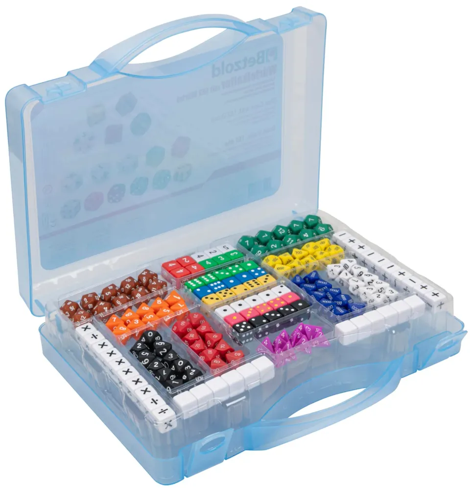 Betzold 82054 Würfelkoffer 162 Würfel im Koffer bunt