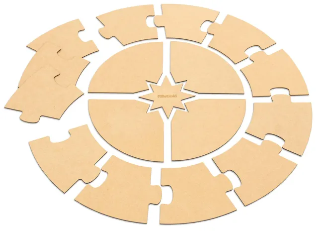 Betzold Montessori Jahreskreis Holz Ø 70 cm 17-teilig