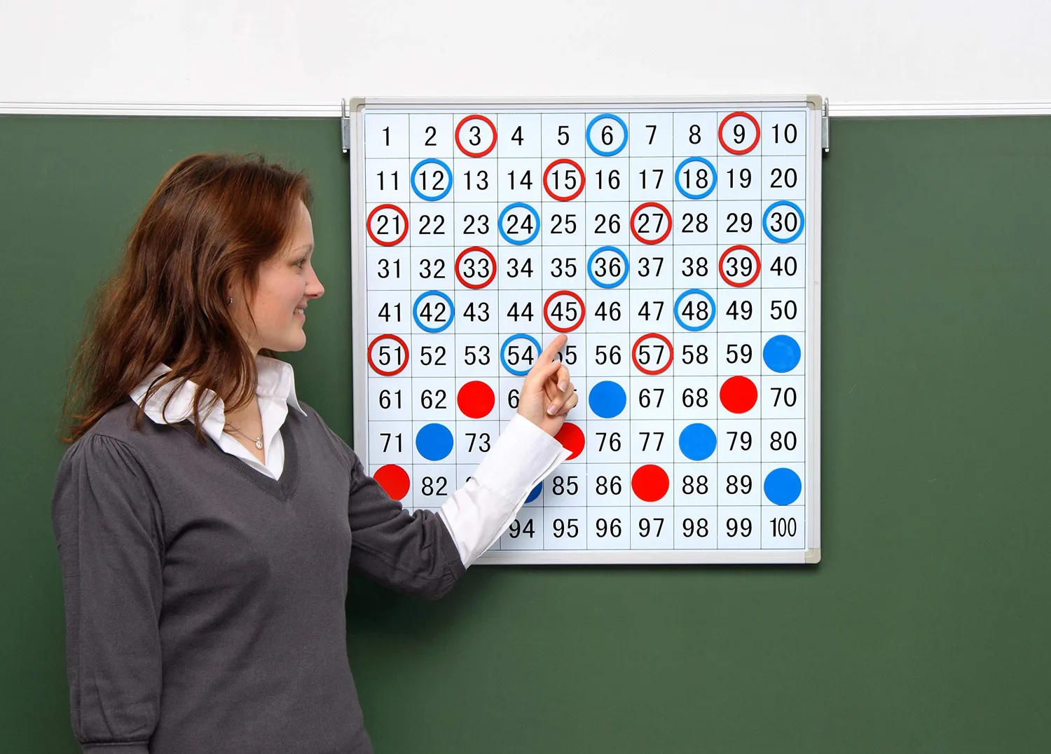 Betzold Hunderterfeld Magnettafel 60 x 60 cm Stahl