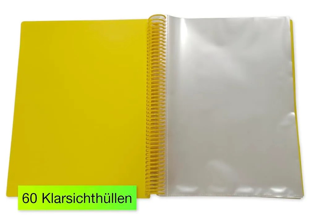 TimeTEX Sichthüllen-Mappe A4 60 Hüllen Spiralbindung