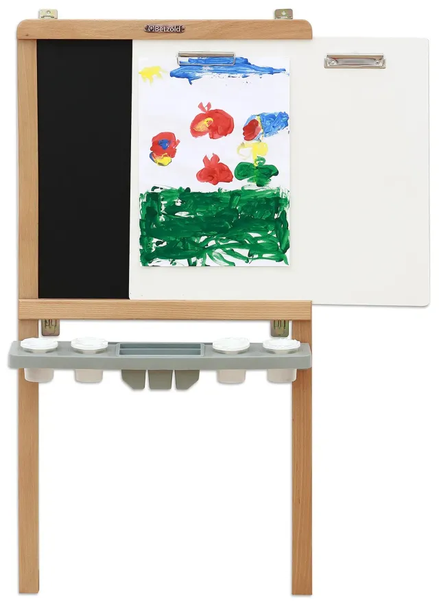Betzold Malwand Holz Wandtafel 60x60 cm 3in1 mit Zubehör