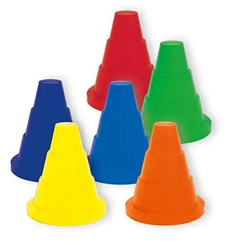 Betzold Schaumstoff-Kegel Markierungskegel 6 Stück bunt