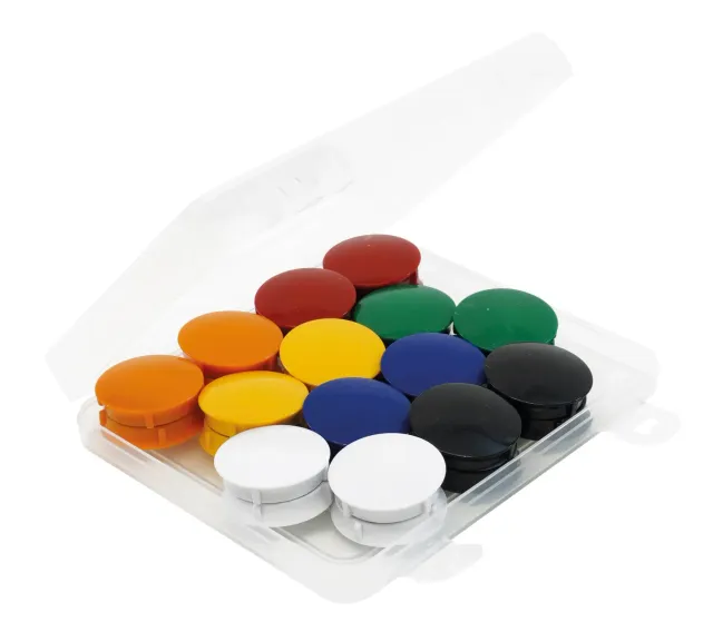 TimeTEX Haft-Magnete 32mm Box 28-teilig 6-farbig