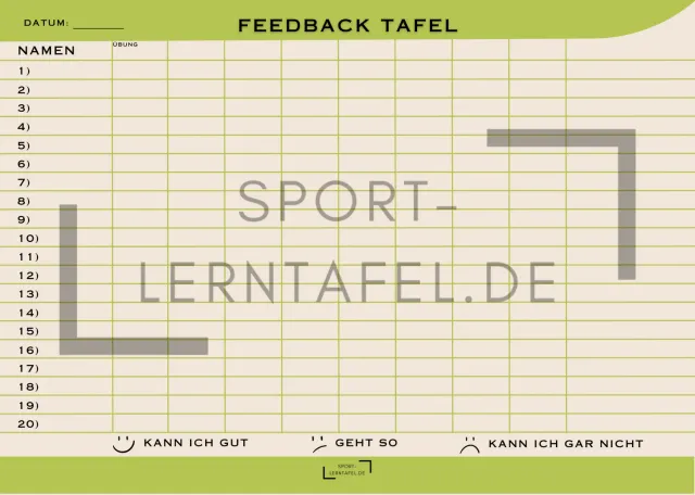 Sportlerntafel Whiteboard Feedback-Tafel DIN A4