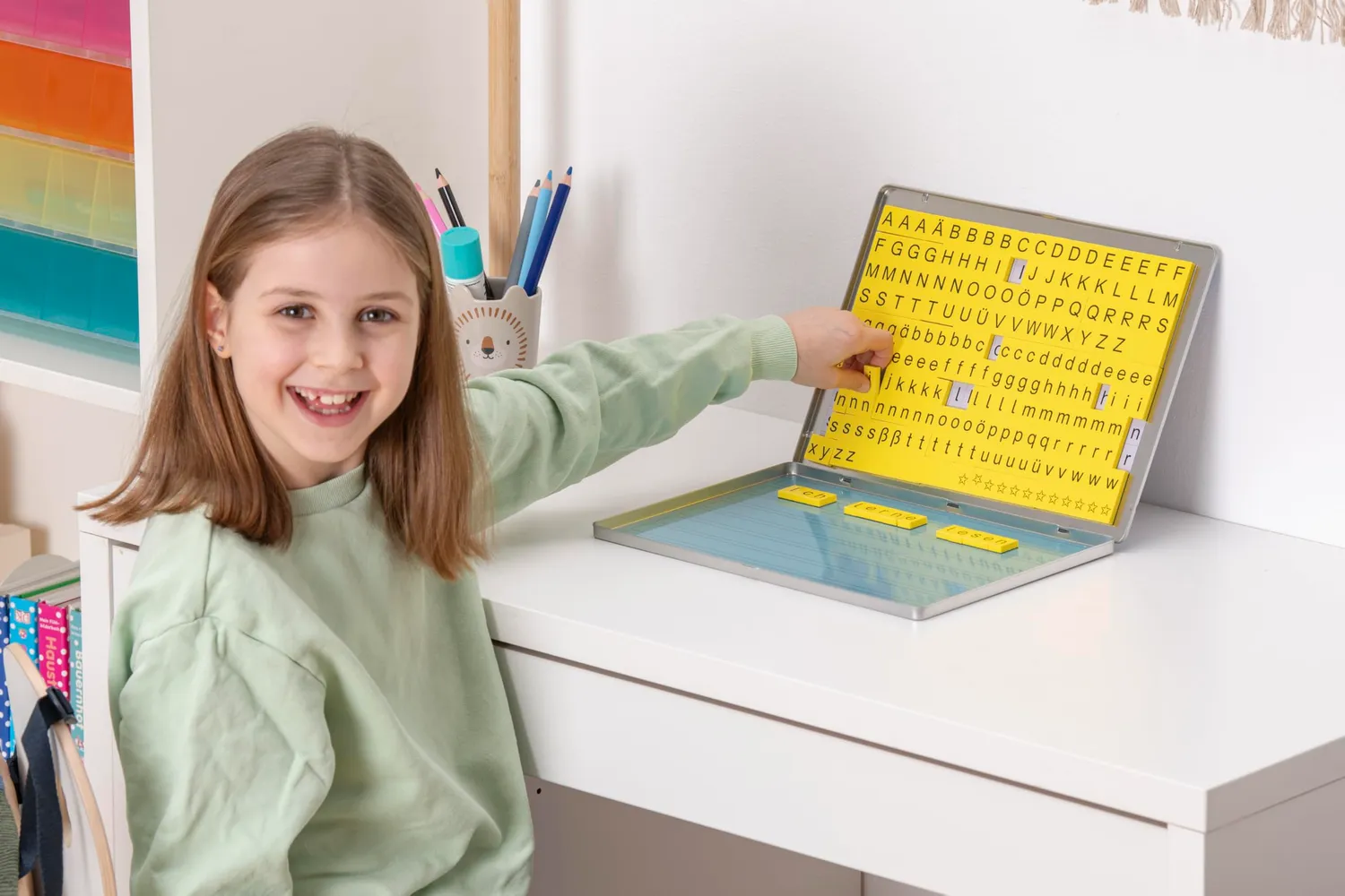 Betzold Lese-Magnetbox Buchstaben-Lernspiel