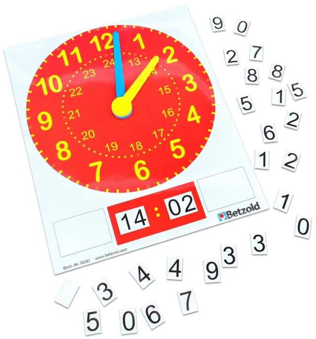 Betzold Magnetische Tafel-Uhr 30x36 cm Lernuhr analog digital